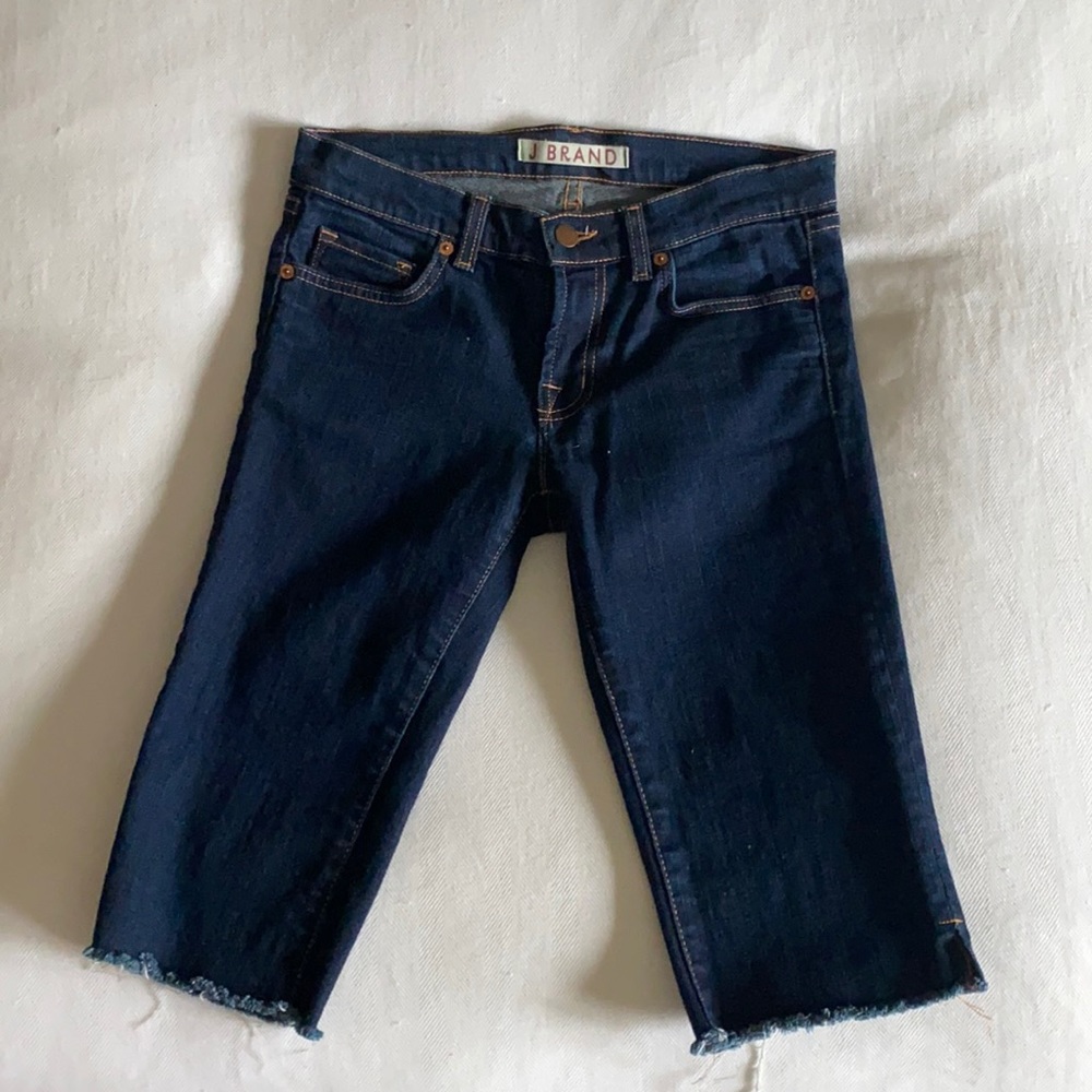 JBrand denim Capri with raw edge at hem